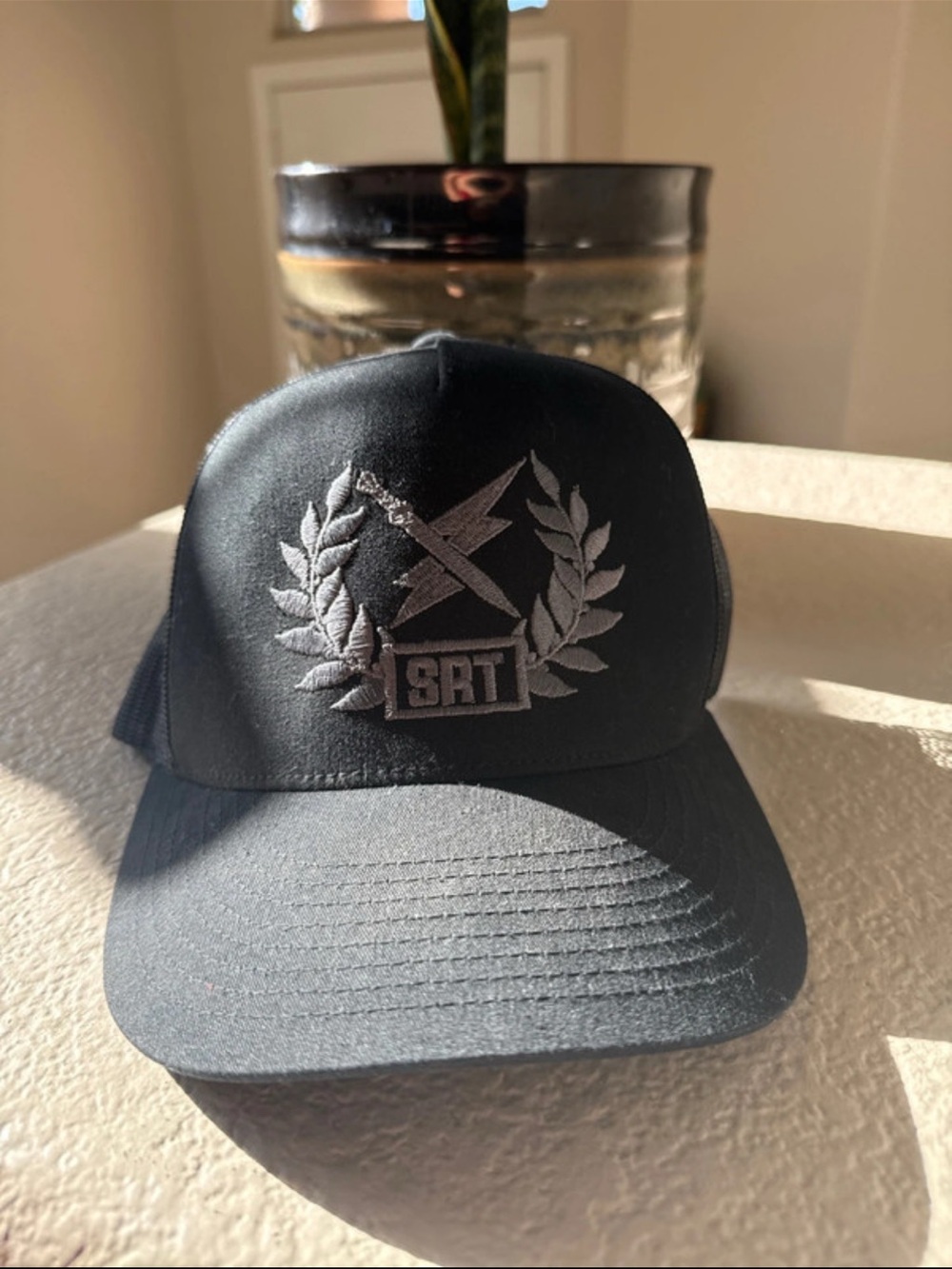 SRT Black Embroidered Logo Trucker Hat